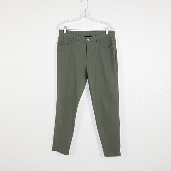 Lululemon Men's ABC Slim fit 5 Pocket Chino Pants in Olive Green Size 31 - Picture 1 of 15